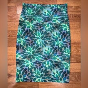 LuLaRoe Green and Blue Leaf Skirt